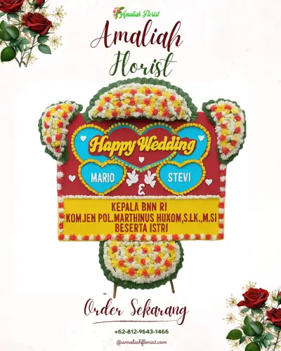 Karangan Papan Bunga Pernikahan di Musi